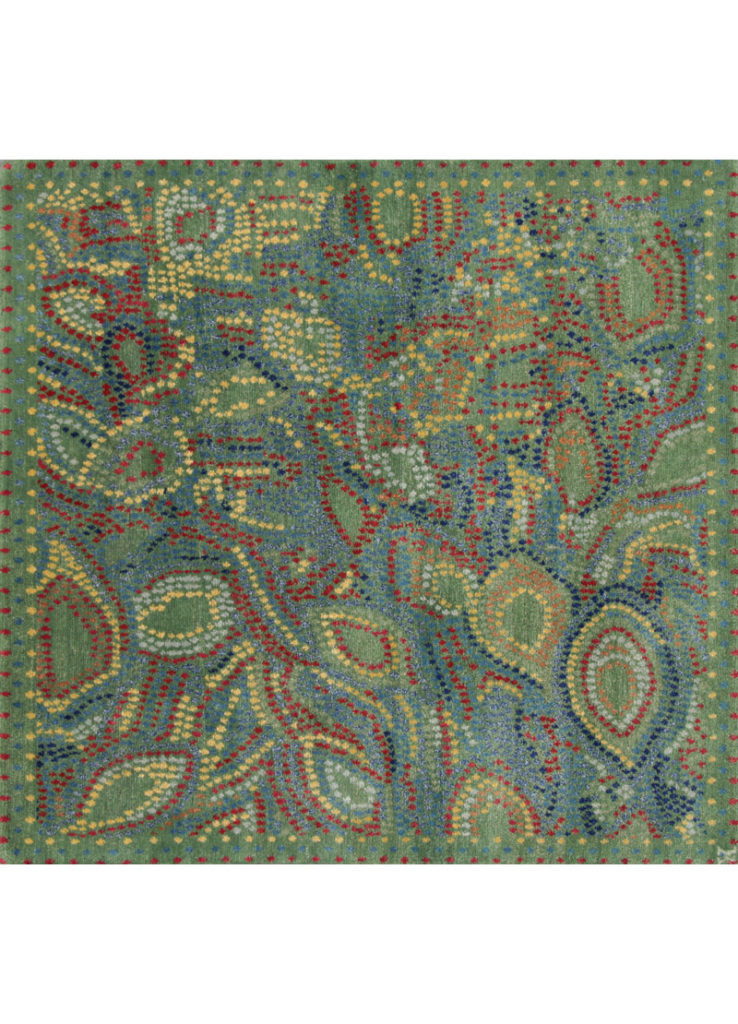 Peacock New Moon Rugs   Peacock Green Custom 4.1x4.2 EmmettEilands 2 738x1024 